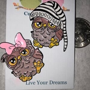 2 Piece Owl 🦉 Set Pin Brooch